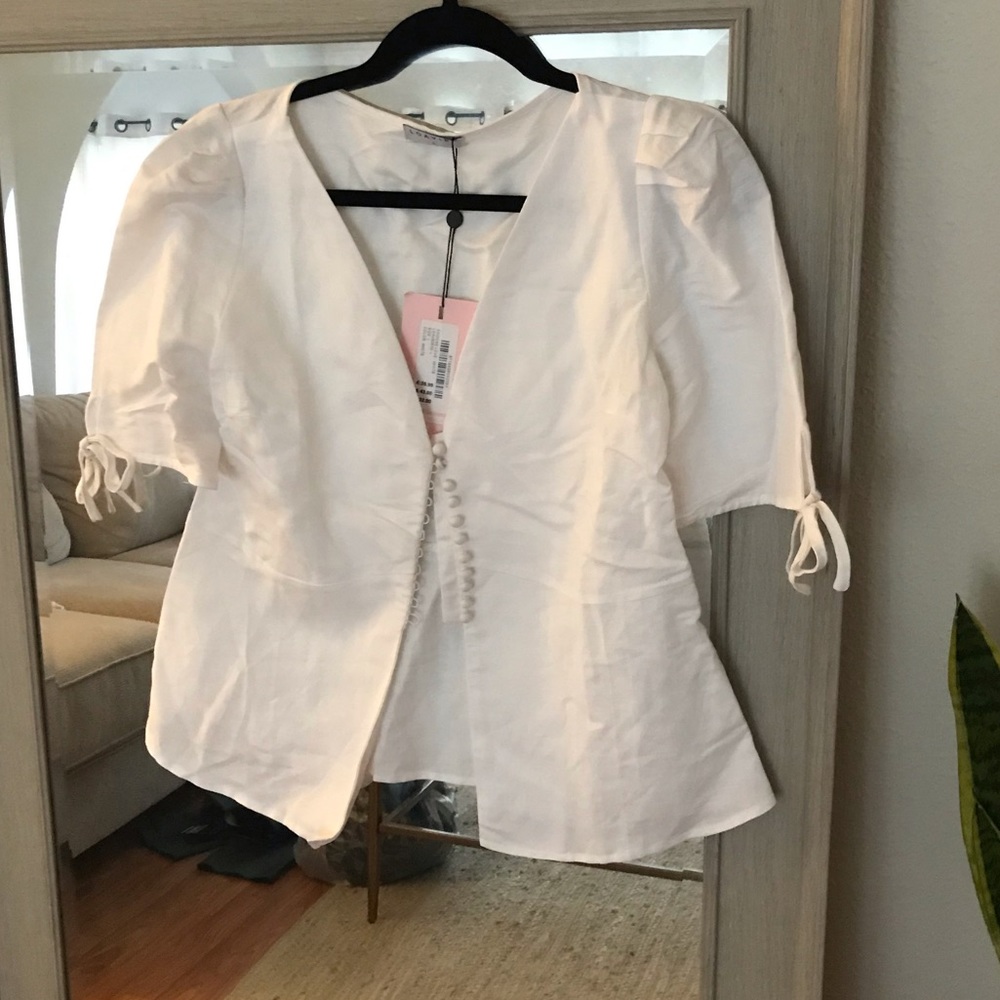 LOAVIES White Buttoned Blouse